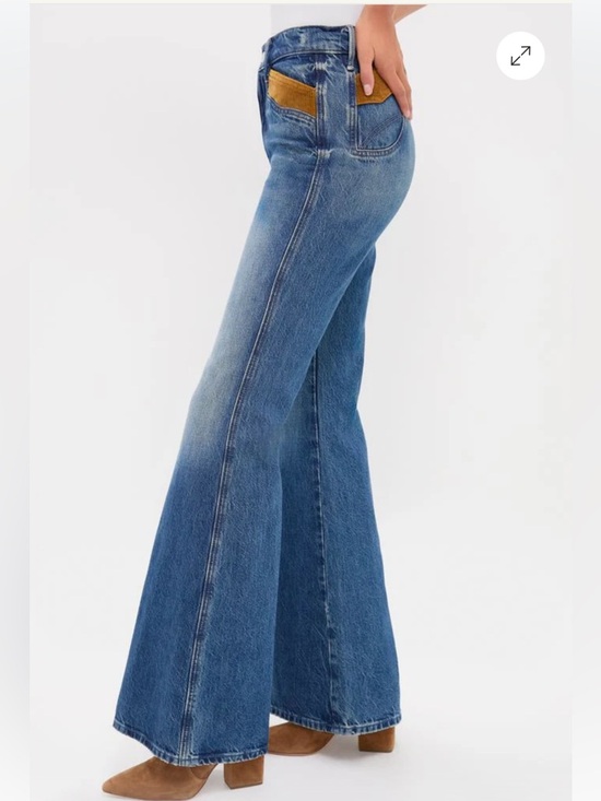 MOTHER Denim - Mother doozy High-Rise Wide-Leg Flare Jeans in Medium Blue NWT